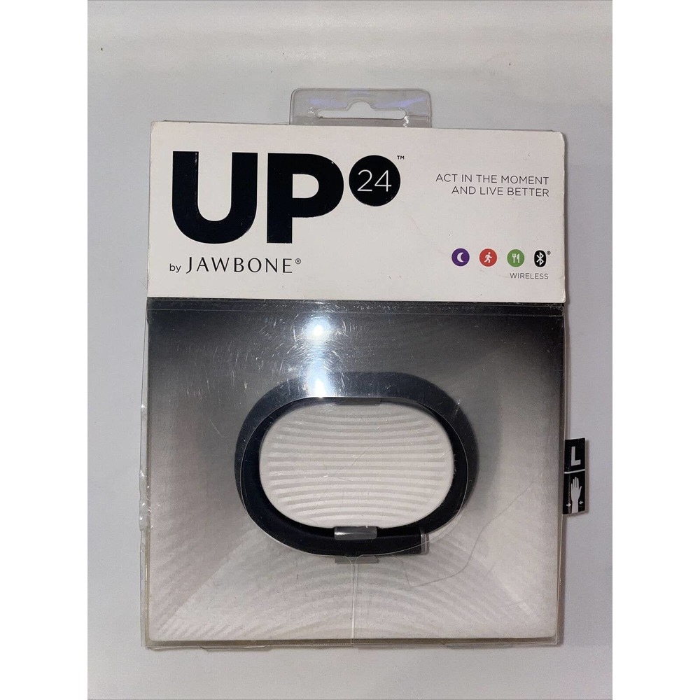New UP 24 Jawbone Wireless Bluetooth Activity Tracker Black Onyx IOS & Android L
